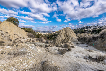 countryside landscape inside the Badlands National Park, Basilicata, Italy