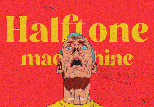 Magazine Halftone Machine Photo Effect