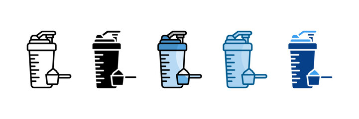 Protein Shake Icon Set Multiple Style Collection