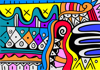 Tribal abstract ethnic art is a fusion of traditional cultural motifs with modern abstract elements.