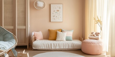 A lovely and relaxing room interior with soft neutral tones