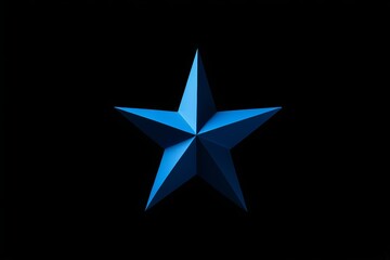 a close up of a blue star on a black background