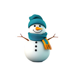 3d snowman logo rendering