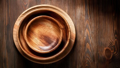 wooden bowl and rustic plate