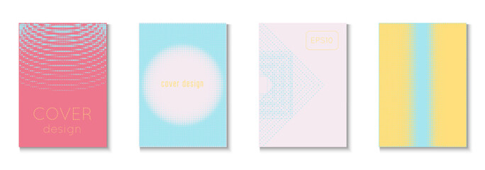 Dot Background Set. Future Concept In Minimal Layout. Young Brand In Minimalistic Frame. Party Flyer. Minimalist Line Texture. Geometric Halftone Poster. Trendy Dot Background