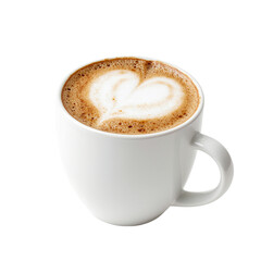 Fototapeta premium Indulge in a creamy cappuccino perfection a white mug showcasing frothy milk art atop a rich espresso base