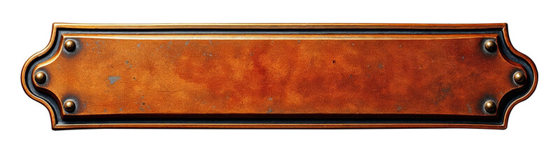 Empty vintage copper plate on grey concrete wall background