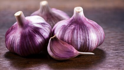 closeup of purple garlic
