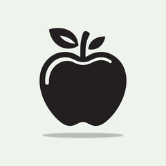 Apple fruit with leaf flat vector symbol for culinary apps and websites.