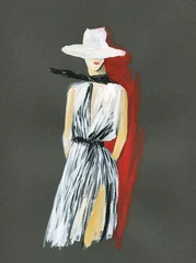 Gordijnen abstract woman portrait. watercolor painting. illustration © Anna Ismagilova