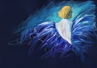 Gordijnen abstract woman portrait. watercolor painting. illustration © Anna Ismagilova