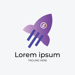 financial logos and icons, investments, rocket logos and dollar icons