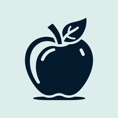 Apple fruit with leaf flat vector symbol for culinary apps and websites.