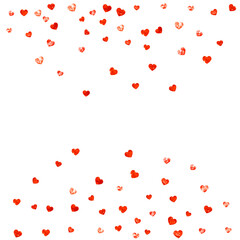 Valentine Day Glitter. Ornament Banner For Anniversary. Grunge Frame. Red Art Decoration. Beautiful Illustration For Party. Pink Special Design. Rose Valentine Day Glitter.