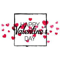 St Valentine Day Confetti. Abstract Border For Woman. Modern Frame. Red Art Decoration. Greeting Backdrop For Girl. Rose Random Concept. Pink St Valentine Day Confetti.