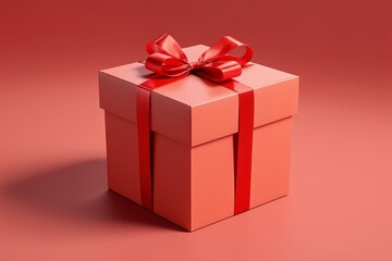 Obraz premium there is a red gift box with a red ribbon on it