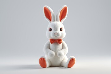 Obraz premium there is a white rabbit with orange ears and a bow tie