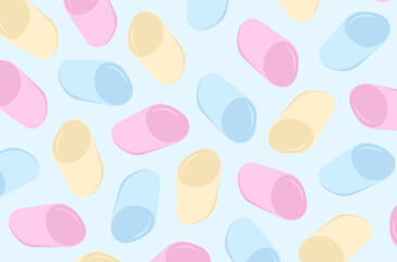 Colorful many marshmallows background.