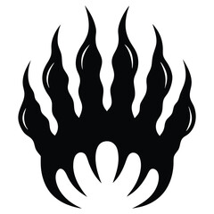 Forest Animal Bear Paw Mark Vector, Strong Bear Claw Print Graphic Design