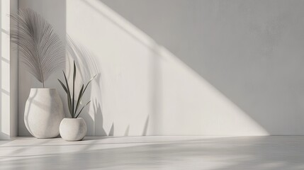 A minimalist light gray background with soft abstract shapes and a clean area for text digital
