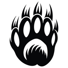 Wild Bear Paw Clipart for Designers, Grizzly Bear Front Paw Print Illustration