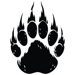 Wild Bear Paw Clipart for Designers, Grizzly Bear Front Paw Print Illustration