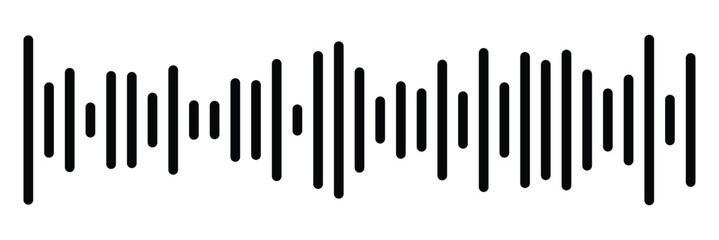 Sound wave or voice message icon. Music waveform, track radio play. Audio equalizer line. Vector illustration. EPS 10