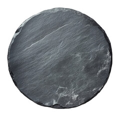 Circular Grey Stone Coaster isolated on transparent background
