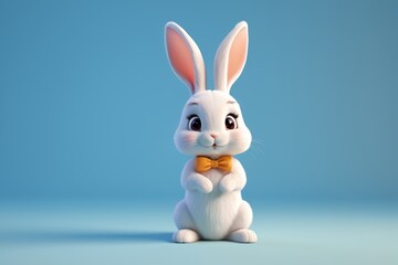 Obraz premium a close up of a white rabbit with a bow tie