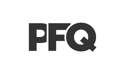 PFQ logo design template with strong and modern bold text. Initial based vector logotype featuring simple and minimal typography. Trendy company identity.