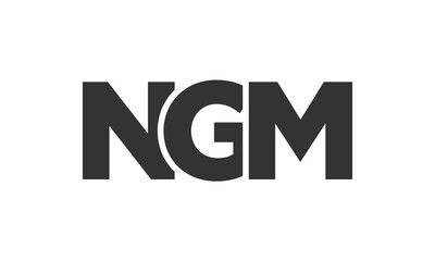 NGM logo design template with strong and modern bold text. Initial based vector logotype featuring simple and minimal typography. Trendy company identity.