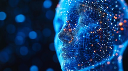 Acupuncture Energy Meridians Banner - featuring a flowing blue vortex energy background with a half acupuncture dummy in blue, displaying meridians and space for text