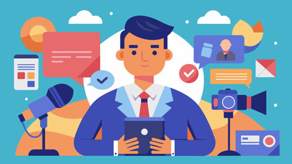 Through the use of automated data feeds journalists are now able to provide realtime coverage of events and issues making news consumption more dynamic and informative.. Vector illustration