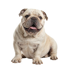 Obraz premium Adorable English Bulldog with a wrinkled face and stocky body exuding playfulness and affection Ideal for pet lovers