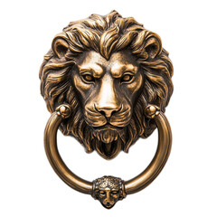 Ornate Bronze Lion Door Knocker with Intricate Design, Symbolizing Strength and Independence, Perfect for Enhancing Home Entryway Aesthetics and Curb Appeal