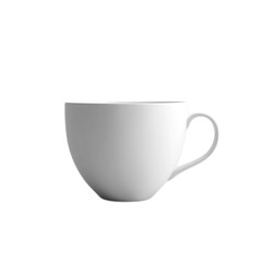Minimalist White Coffee Cup on Isolated Background Ideal for Clean and Modern Design Projects, Showcasing Simple Elegance and Versatile Use