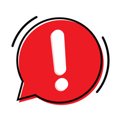 Exclamation mark icon, Attention concept. Red attention sign. Hazard warning symbol.