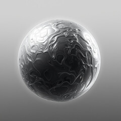 Illuminated Silver SphereEthereal Swirling Sphere of Light and Shadow