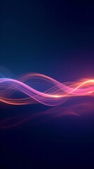 Naklejka premium Dynamic light streaks create an energetic atmosphere in a digital space at night. Abstract background