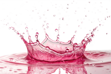 pink water splash isolated on white or background white