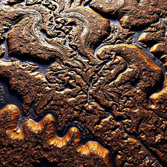 Abstract Metallic Texture with Intricate Patterns