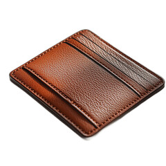 Elegant Brown Leather Cardholder with Sleek Design and Multiple Slots for Convenience and Style in a Minimalist Aesthetic Setting