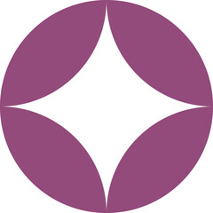 七宝　アイコン　シンプル　紫　ベクター