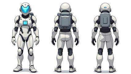 Sci-fi astronaut's white armor