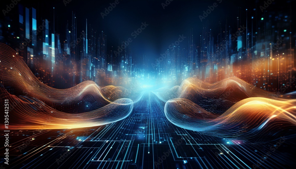 Wall mural a digital abstract background perfect for showcasing various uses such as network capabilities techn