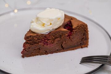 Brownie is a piece of homemade cake