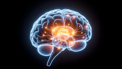 Schematic of brain neuron connection
