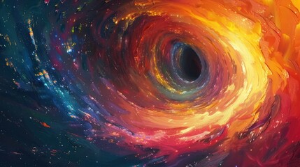 Obraz premium A colorful vortex forms a surreal tunnel, with soft light enhancing its hypnotic allure and depth