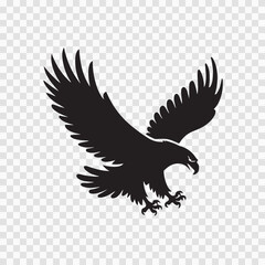 Obraz premium Flying Bald Eagle Silhouette – Wildlife Vector Art