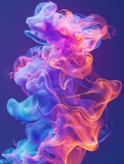 Obraz premium Witness a dynamic display of vivid pinks, blues, and purples swirling together in a surreal cloudscape